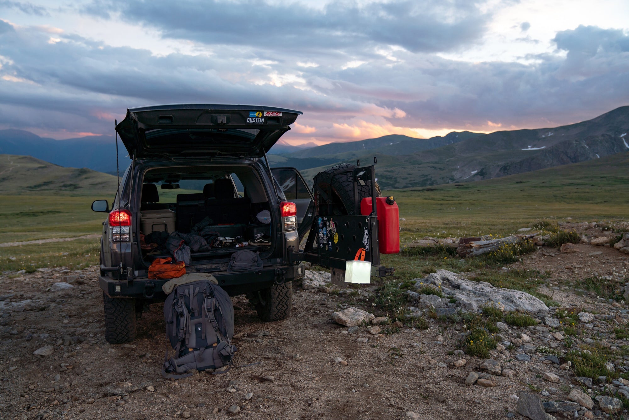 Camping car packed for adventure. Source: N/A