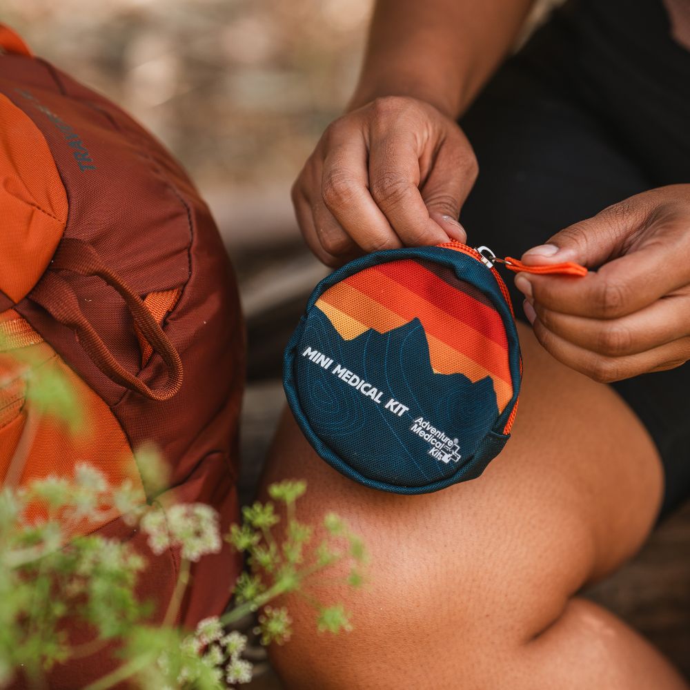 Close-up of the Mini Medical Kit being zipped open