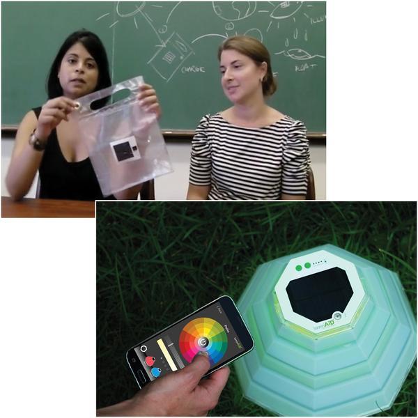 Andrea and Anna explaining the initial prototype.