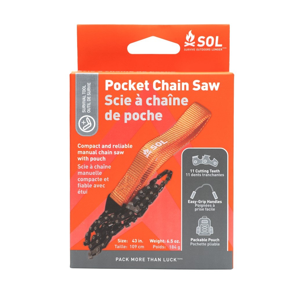 Pocket chainsaw in packaging