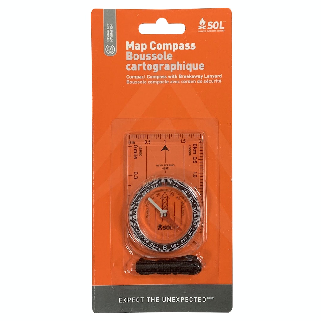 Map Compass in packaging against a white background