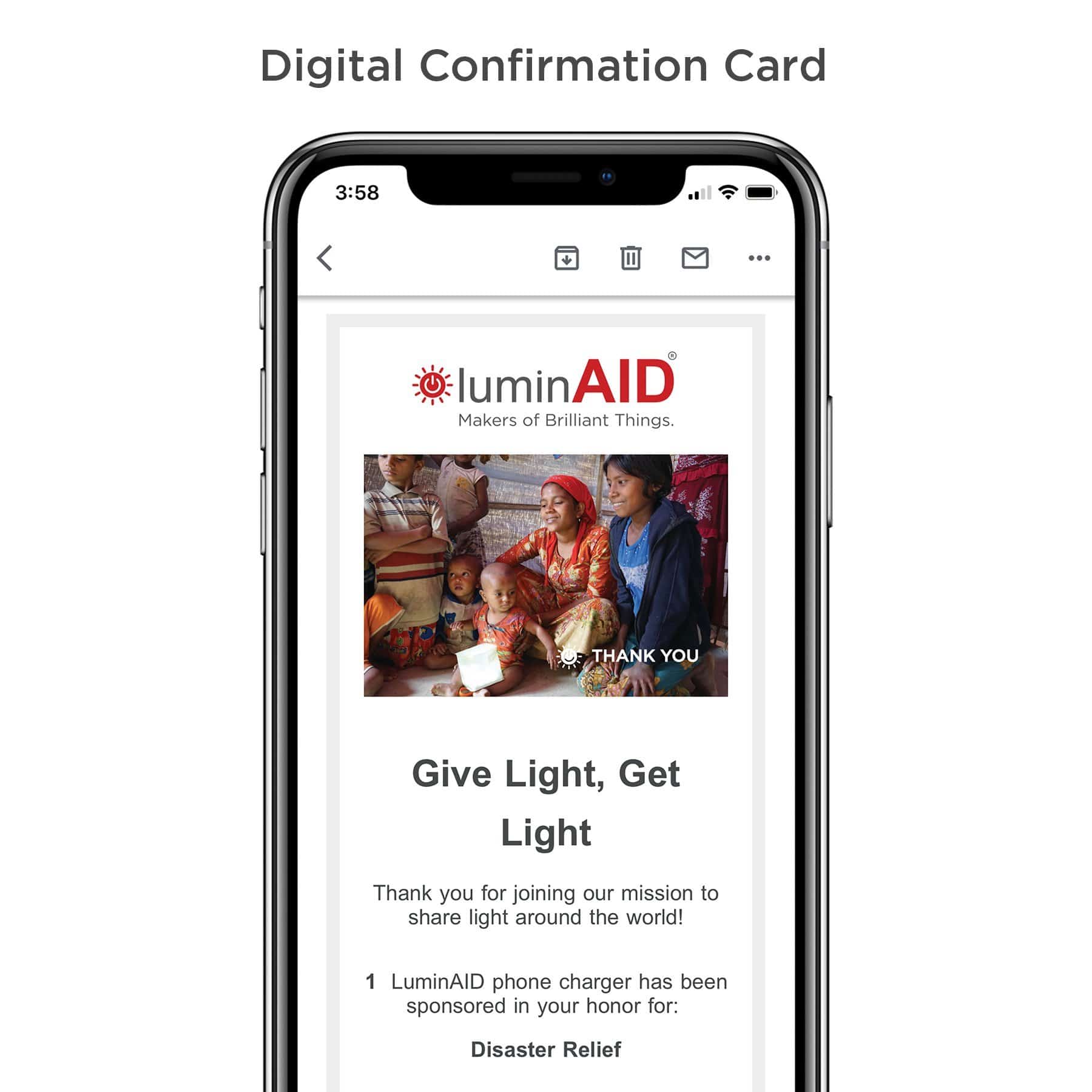 Digital confirmation card.