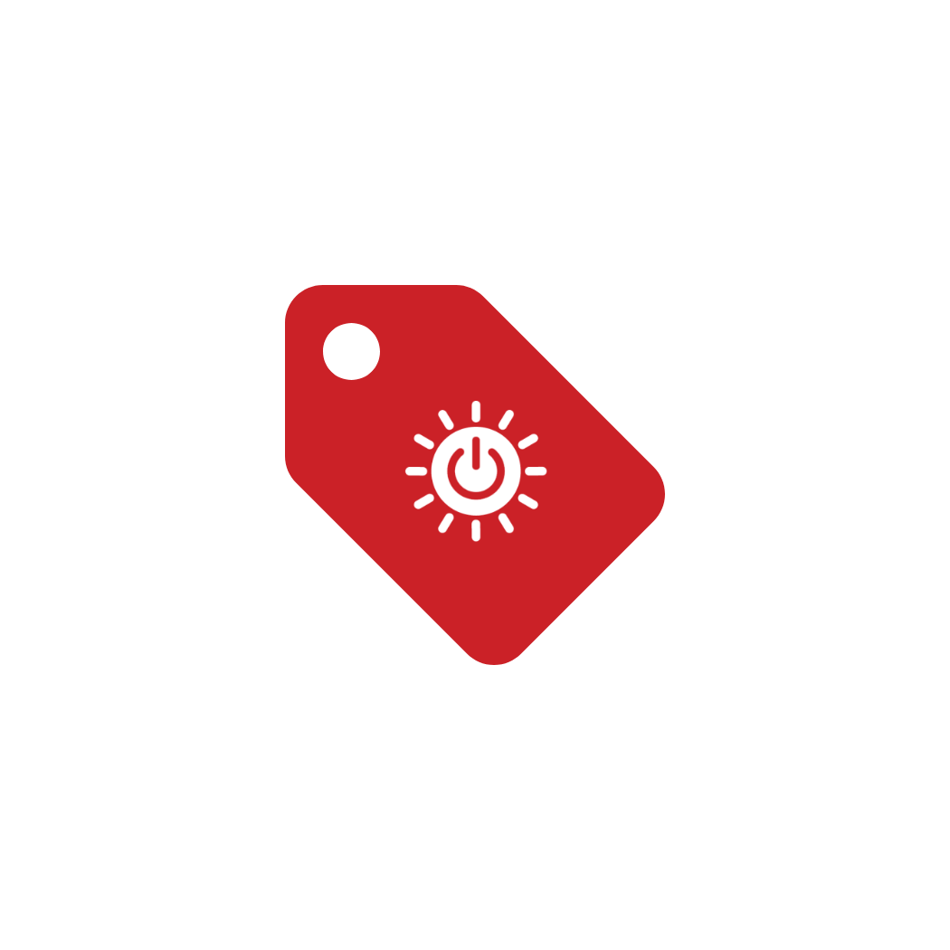 Graphic of a red tag with the LuminAID logo on it