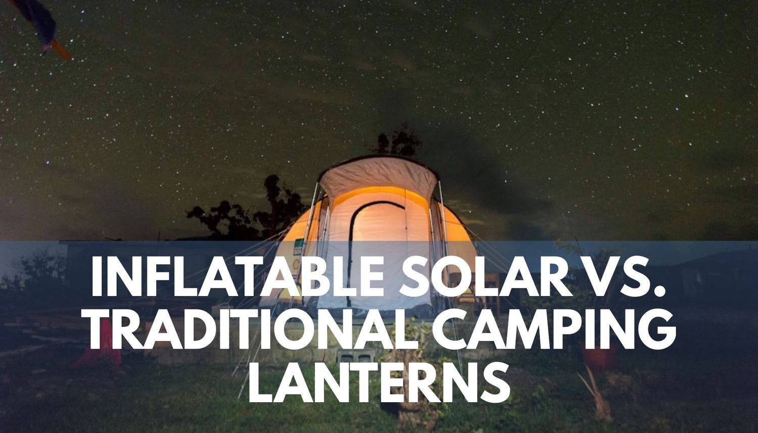 campsite at night with a tent set up 