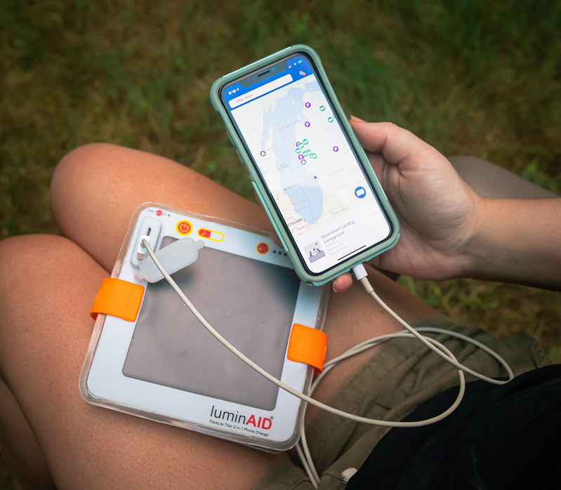 Titan power lantern charging a phone.