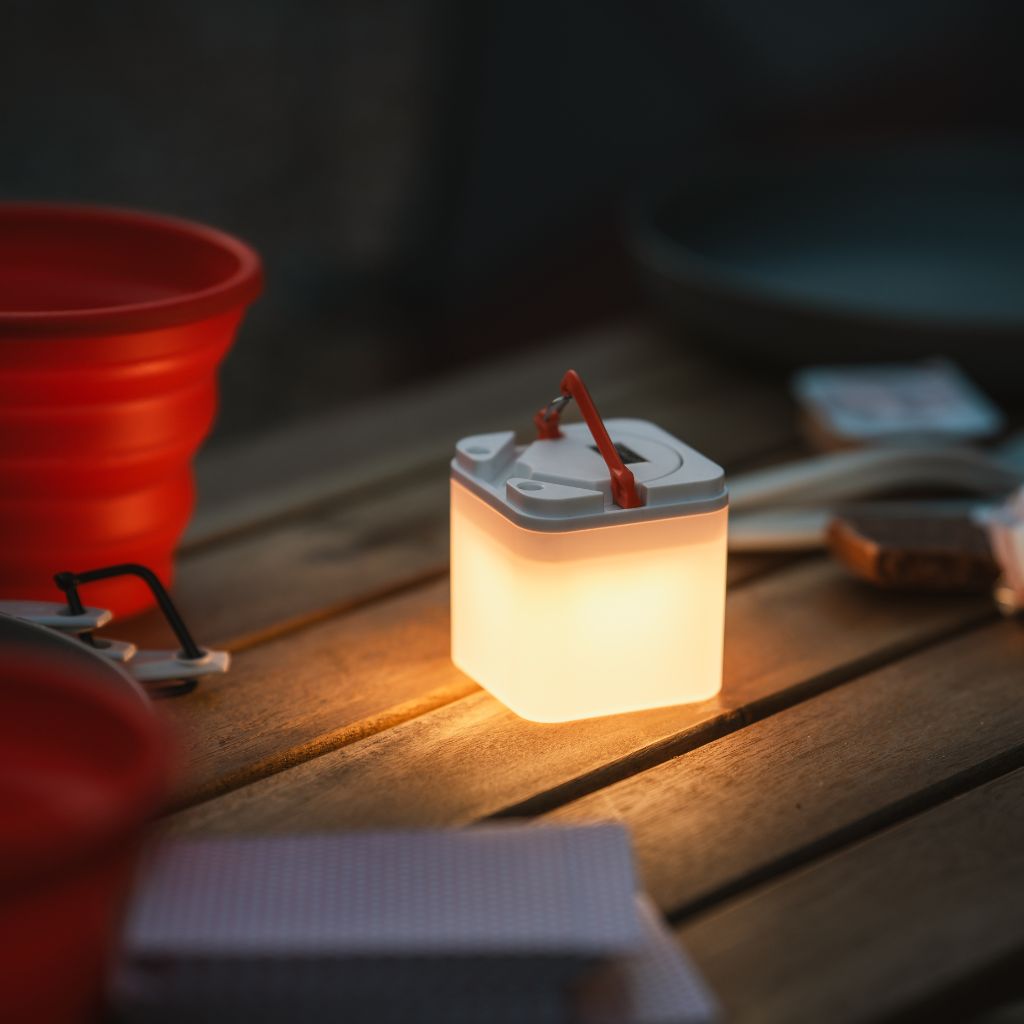 Trio modular cube on a camping table