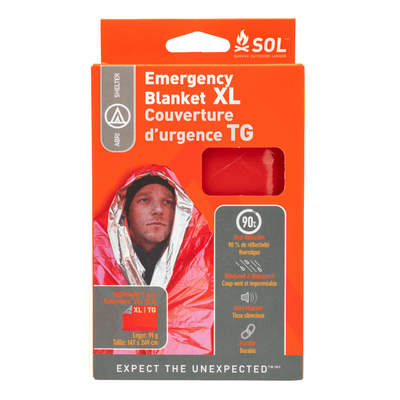 Emergency Blanket XL in packaging on a white background
