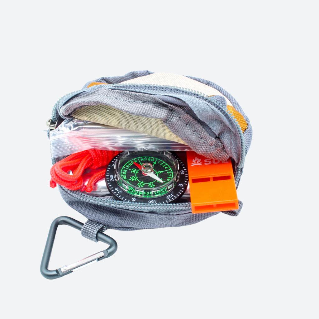 Close-up of Critter Kit zipper and contents