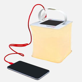 Firefly power lantern charging a phone.
